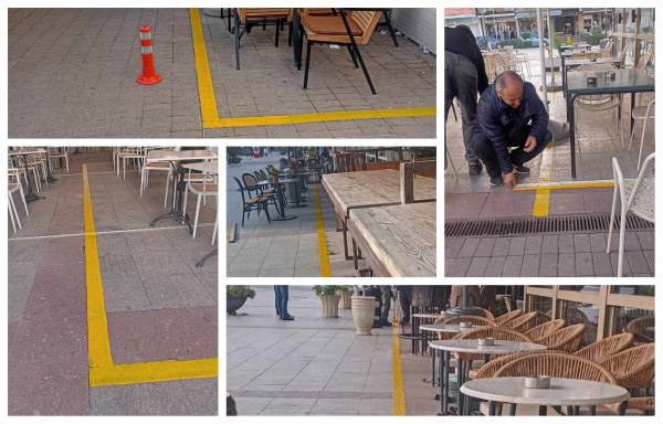 Νέα οριοθέτηση για τραπεζοκαθίσματα από χθες στην κεντρική πλατεία