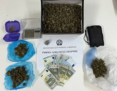 Δύο συλλήψεις για διακίνηση χασίς στη Σπάρτη