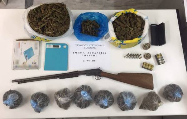 48χρονος με σχεδόν 2 κιλά χασίς και όπλο στη Ριβιώτισσα Λακωνίας