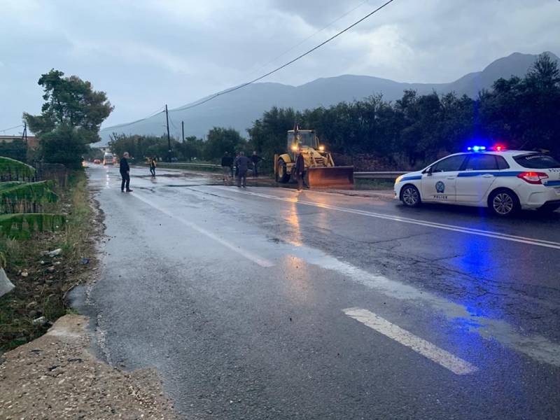 Πλημμύρισε ξανά η εθνική Κυπαρισσίας - Φιλιατρών