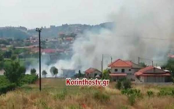 Βασιλικό Κορινθίας: Φωτιά σε κατοικημένη περιοχή