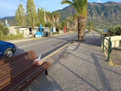 Σκουπίδια στα παγκάκια