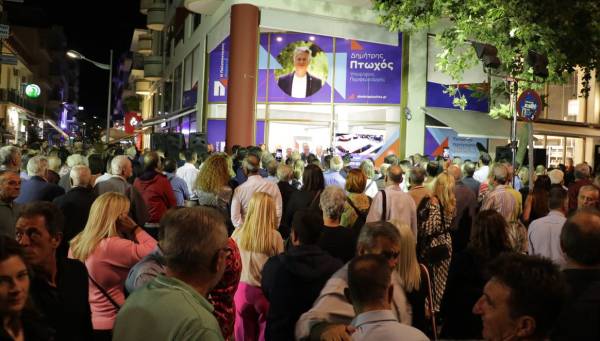 Καλαμάτα: Εγκαίνια εκλογικού κέντρου Πτωχού με παλμό, παρουσία Σαμαρά - Παπαστεργίου