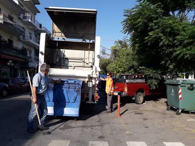 Πλύσιμο κάδων από τον Δήμο Μεγαλόπολης