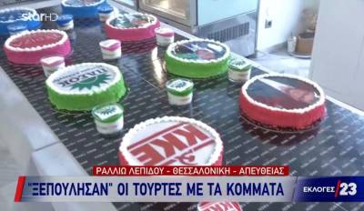 «Ξεπούλησαν» οι τούρτες με τα κόμματα (Βίντεο)