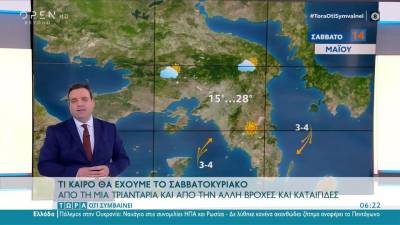 Καιρός 14/05/2022: Από τη μια τριαντάρια και από την άλλη βροχές και καταιγίδες