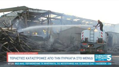 Τεράστιες καταστροφές από την πυρκαγιά στο Μενίδι