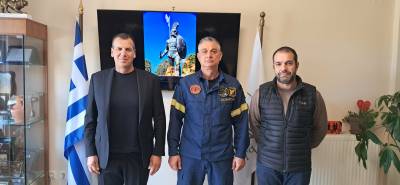 Συνάντηση του δημάρχου Σπάρτης με τον νέο Διοικητή Πυροσβεστικών Υπηρεσιών Λακωνίας