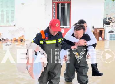 Πύργος: Απεγκλωβισμοί κατοίκων λόγω πλημμυρών - Κλειστά τα σχολεία την Παρασκευή