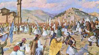 Η απελευθέρωση της Καλαμάτας στην πλατεία Περιστερίου