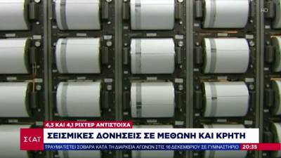 Σεισμικές δονήσεις σε Μεθώνη και Κρήτη (βίντεο)