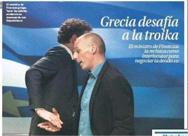 Η φωτογραφία των Βαρουφάκη - Ντεϊσελμπλούμ κυριαρχεί στα ισπανικά πρωτοσέλιδα