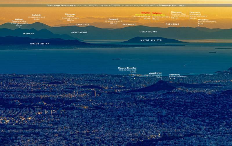 Ατενίζοντας τον Ταΰγετο από την Αττική