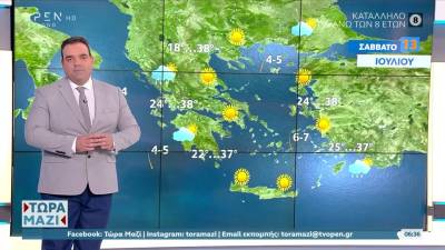 Καιρός 13/07/2024: Αρκετή ζέστη σε όλη τη χώρα και βοριάδες στο Αιγαίο