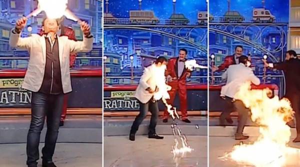 Βραζιλία: Παρουσιαστής έπιασε φωτιά σε ζωντανή παιδική εκπομπή (βίντεο)
