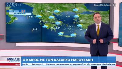 Καιρός 23/03/2023: Σχετικά βελτιωμένος ο καιρός στις περισσότερες περιοχές