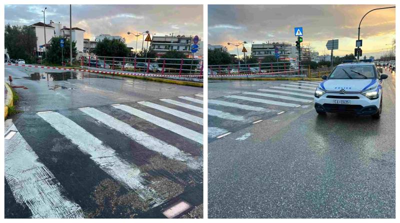 Καλαμάτα: Χύθηκαν λάδια στη γέφυρα του Νέδοντα στον Σταθμό - Κυκλοφοριακή συμφόρηση