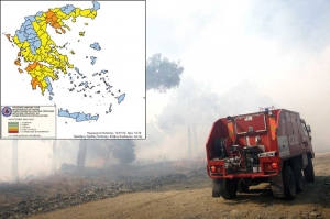 "Πορτοκαλί συναγερμός" για εκδήλωση πυρκαγιών σήμερα στη Μεσσηνία