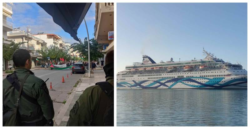Καλαμάτα: Υπό δρακόντεια μέτρα ασφαλείας το ισραηλινό κρουαζιερόπλοιο &quot;Crown Iris&quot; (βίντεο-φωτογραφίες)