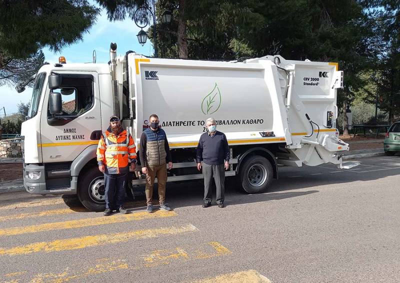 Νέο απορριμματοφόρο στο Δήμο Δυτικής Μάνης