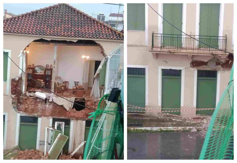 Μεσσήνη: Κατέρρευσε τοίχος σπιτιού από τη βροχόπτωση