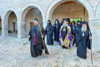 Στη Μονή Βουλκάνου λειτούργησε ο μητροπολίτης Σταγών και Μετεώρων Θεόκλητος