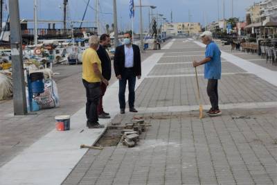 Εργασίες συντήρησης στην προκυμαία του λιμανιού της Καλαμάτας