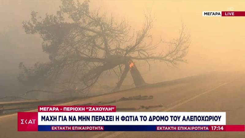 Μάχη για να μην περάσει η φωτιά το δρόμο του Αλεποχωρίου (βίντεο)