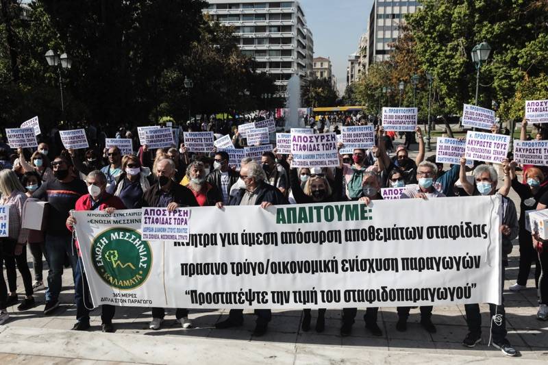 Σημαντική συμμετοχή στο συλλαλητήριο των σταφιδοπαραγωγών στο Σύνταγμα (βίντεο-φωτογραφίες)