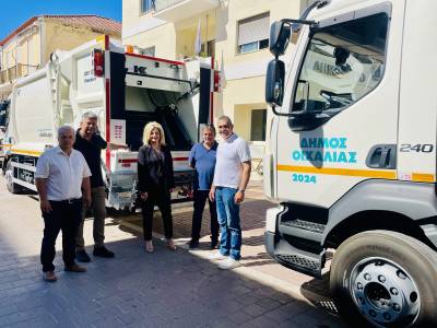 Νέα σύγχρονα απορριμματοφόρα στον Δήμο Οιχαλίας