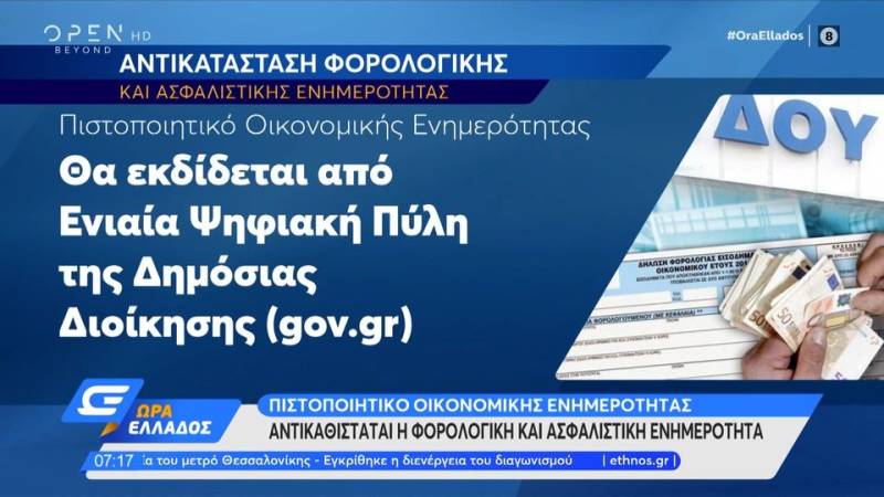 Αντικαθιστάται η φορολογική και ασφαλιστική ενημερότητα (βίντεο)