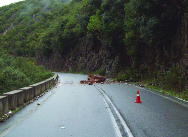 Η βροχή προκάλεσε κατολισθήσεις σε Βέργα και χωριά του Ταϋγέτου