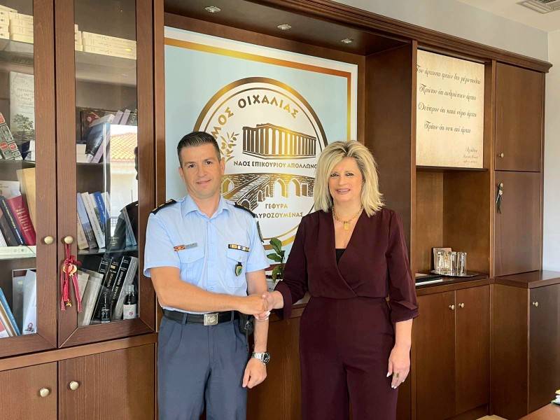 Συνάντηση Γεωργακοπούλου με το νέο διοικητή του Αστυνομικού Τμήματος Οιχαλίας