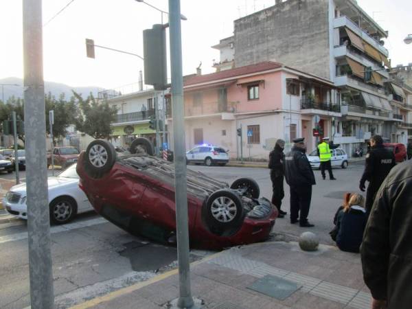 Καλαμάτα: Σοβαρό τροχαίο με ανατροπή Ι.Χ. (Βίντεο+φωτογραφίες)