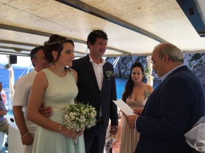 Ο πρώτος εν πλω γάμος στην Τριφυλία (φωτογραφίες)