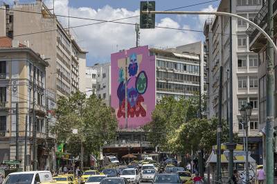 Δύο νέες τοιχογραφίες από τη Στέγη του Ιδρύματος Ωνάση σε πολυσύχναστα σημεία της Αθήνας