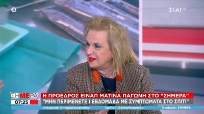 Παγώνη: Η μάσκα θα μείνει τουλάχιστον μέχρι το καλοκαίρι (Βίντεο)