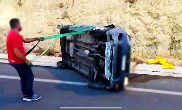 Μεσσηνία: Αυτοκίνητο με 3 επιβάτιδες ανετράπη στο Σουληνάρι - Κορυφάσιο