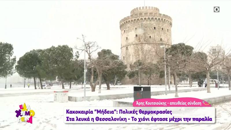 Θεσσαλονίκη: Το χιόνι έφτασε μέχρι την παραλία (Βίντεο)