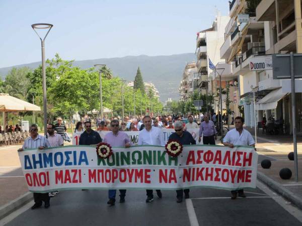 Ανατροπή φιλελεύθερων πολιτικών το αίτημα της Πρωτομαγιάς στη συγκέντρωση του Εργατικού Κέντρου Καλαμάτας (φωτογραφίες)