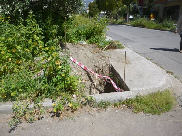 Κίνδυνος από λακκούβα και σιδερόβεργες