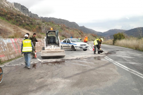 Αποκατάσταση της κατολίσθησης στο Δερβένι