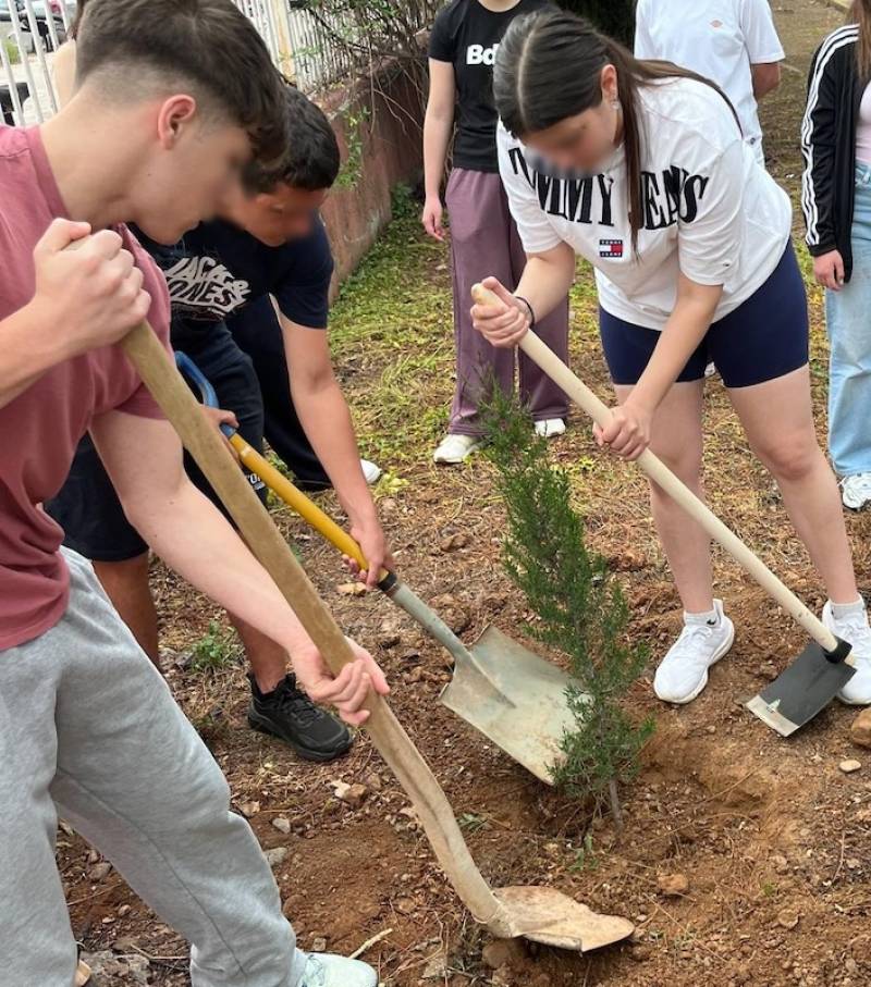 Φύτευση δενδρυλλίων στην αυλή του 4ου ΓΕΛ Καλαμάτας