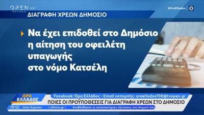 Ποιες οι προϋποθέσεις για διαγραφή χρεών στο δημόσιο (βίντεο)