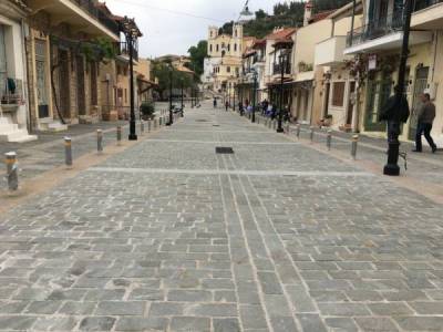 Ζώνη όδευσης πεζών στην Ανω Πόλη Κυπαρισσίας