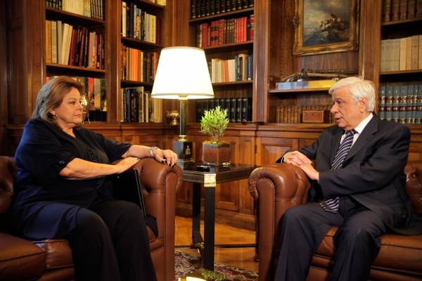 "Εθνικός μονόδρομος η πορεία της Ελλάδας εντός της Ευρώπης και εντός της Ευρωζώνης" είπε ο Παυλόπουλος στη συνάντηση με Κατσέλη