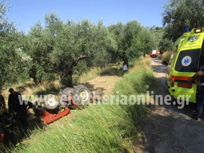 Μεσσηνία: 82χρονος τραυματίστηκε από ανατροπή τρακτέρ στη Σπερχογεία