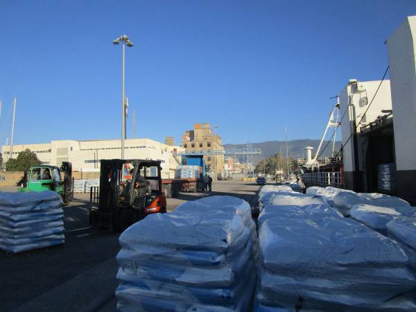 Πλοίο ξεφόρτωσε λιπάσματα στο λιμάνι της Καλαμάτας (βίντεο)