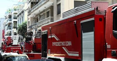 Πυρκαγιά σε διαμέρισμα επί της οδού Μάρνη στο κέντρο της Αθήνας