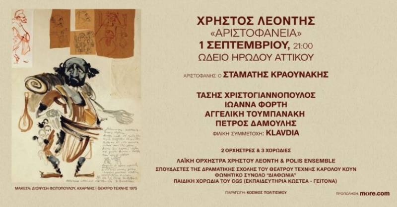 Τα «Αριστοφάνεια» του Χ. Λεοντή στο Ωδείο Ηρώδου Αττικού